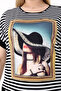 Round Neck, Lace Shoulder Back, Striped and Printed Blouse, Waist and Leg Elastic, Pocket Trousers Set - 7