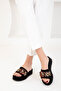 Black Suede-Leopard Women's Slippers 20293 - 4