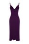 Purple Crepe Body-Hugging Strappy Cut-Out Detail Ruffled Sweetheart Neckline Mini Knitted Dress TWOSS23EL02097 - 9