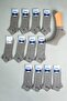 12 Pack Men's Gray Cotton Seasonal Breathable Booties Socks