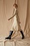 Women's Beige Stand Collar Long Sleeve Relax Fit Knitwear Dress T5913AZ21AU - 3