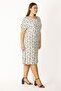 Women's Large Size Gray Front Half Patch Buttoned Waist Belted Woven Viscose Fabric Dress 65n34325 - 3
