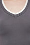 Anthracite Color Block Fitted/Fitted Stretch Knitted Blouse Twoss25Bz00122 - 3