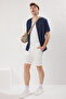 White Oversize Linen Look Draped Summer Shorts & Bermudas Tmnss25Sr00004 - 2
