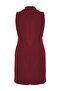 Bordo Düz Kruvaze Dokuma Elbise TBBSS23AH00254 - 8