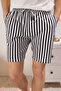 Black Striped Regular Fit Couple/Pair Knitted Shorts 100% Cotton Pajama Set Tmnss24Pt00017 - 4