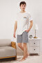 Black Striped Regular Fit Couple/Pair Knitted Shorts 100% Cotton Pajama Set Tmnss24Pt00017 - 3