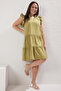 Khaki*001 Linen-Look Woven Plus Size Dress - 6
