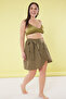 Green Lacing Detail Beach Wear Plus Size Skirt Tbbss25Az00016 - 2