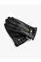 Faux Leather Gloves with Snap Button Detail - 2