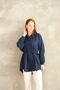 Back Robe Detail Striped Tunic-Navy Blue - 6