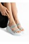 Si̇lva White Stone Detailed Platform Women's Slippers - 2