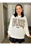 Snake Printed Oversized Sweatshirt Without Rhinestone - 4