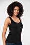 Weweus Black Viscose Camisole Ribbed Look Athlete Body T-Shirt 2106 - 3