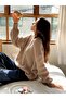 Women's Thessaloniki Knit Beige Oversized Sweater, Women's Sweater - 6