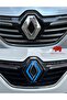 Clio 4 (2012-2018) Compatible New Design Emblem Cover - Glossy Sky Blue & Piano Black - 2