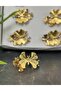 Butterfly napkin ring set, gold metal, made in Turkey - 2