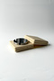 Square Bubble Steel Ashtray with Lid Beige