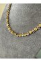 Multiple Matte Row Flat Plate Gold and Silver Detail Necklace - 3