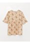 Crew Neck Patterned Short Sleeve Girl's Blouse (S3)