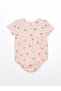 Crew Neck Short Sleeve Floral Patterned Baby Girl Snap Body (S4) - 2