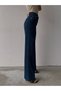 Dark Blue High Waist Loose Wideleg Palazzo Jean Women's Lycra Jeans - 4