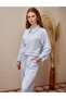 Embroidery Appliqué Rayon Double Suit Blue - 2