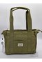 Smart Bags 1326 Linen Canvas Fabric Oil Green Hand and Shoulder Bag