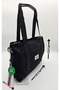 Smart Bags 1326 Linen Canvas Fabric Black Hand and Shoulder Bag - 2