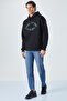 Wulf Men's Organic Fabric Soft Fleece Hooded Black Sweatshirt with Kangaroo Pocket - 4