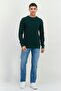 Men Crew Neck Long Sleeves Allover Printed Sweater, Navy - 4