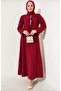 Women's Double Fabric Tie-Front Skirt Suit - Burgundy