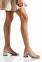 New Season Low Heeled Satin Patterned Slippers - 2