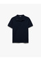 Cotton Short Sleeve Pique Fabric Polo Neck Slim Fit T-Shirt