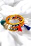 Design Wrapped Seashell Natural Stone Beads Tassel Bracelet - 2