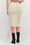 Women Textured Midi Skirt, Gold - 3