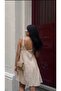 Women's Strappy Draped Cream Dress - 5