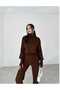 Women's High Waist Knitwear Set Brown