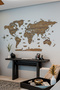 3D Wooden English World Map - 150X80Cm - Home Office Gift Wall Decoration - 3