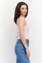 Women Round Neck Sleeveless Embroidered Tank Top, Pink - 2