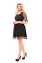 Pool Collar Skirt Lace Sequin Dress| Elb32225 Black - 3
