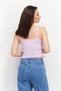 Women Round Neck Sleeveless Embroidered Tank Top, Pink - 3