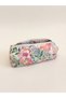 Lilac Pink Floral Single Eyed Pen Holder Washable Zippered School Pencil Case Pink Pen Holder