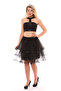 Layered Evening Dress Skirt Black - 6