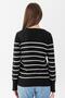 Crew Neck Striped Knitwear Sweater Knitwear Blouse 15007 Black-Ecru - 5