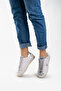 Women's White Silver Sneakers Sneakers