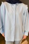 Shoulder Padding Detailed Hijab Shirt Baby Blue - 3