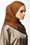 Henna Pattern Double-Sided Shawl Cinnamon-Emerald - 3