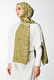 Riad Pattern Double Sided Shawl Oil Green-Ecru - 3