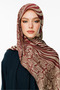 Riad Pattern Double Sided Shawl Plum-Salmon - 3